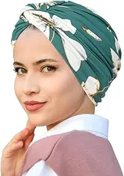 [PAULOF PENG] Women's Turban Headscarf/Elastic Head Scarf for Women/Headscarves for Women Chemo and Cancer Patients/Floral Headscarf with Twist Cap