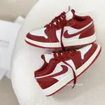 高版本 NIKE AIR JORDAN 1 LOW 奶油底 紅 白 深紅 酒紅 FJ3465-160