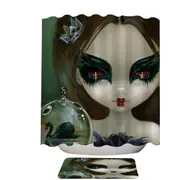 Faces of Faery #201 Black Swan Ballerina Girl Shower Curtain