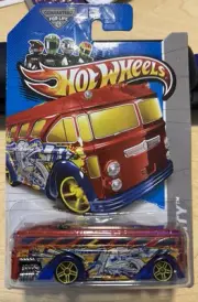 2013 Hot Wheels HW City Surfin' School Bus #31 Red NEW FACTORY SEALED PACKAGE