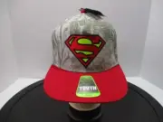 Superman Hat Cap Youth Red Snap Back Flat Bill DC Comics Superhero Boys