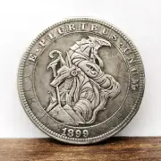 1899 God of Death Egyptian Mummification Anubis & Horus Commemorative Token Coin