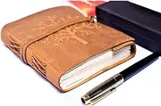 OVERDOSE Buff Tree Journal Diary Notebook - Handmade Journal For Students, Office Bound Leather Journal for men & women | Sketchbook| Notebook Diary - 5 x 7 inches | 12 x 17 cm | A6