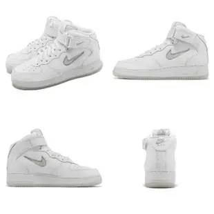 【NIKE 耐吉】休閒鞋 Air Force 1 Mid 07 白 骨白 男鞋 牙刷 AF1 魔鬼氈(DZ2672-101)