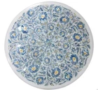 Elegant Floral Mother Of Pearl Marble Round Table Top for Your Living Space