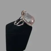 Platinum Cultured Freshwater Pearl Rhodium over Sterling Silver Ring Size 7