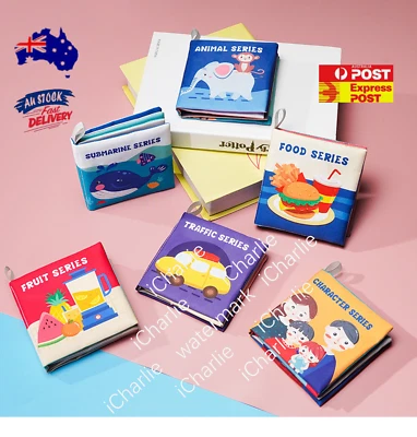 Sensory Baby Kids Toddler Soft Cloth Book Fun Education Learning Theme Gifts AU