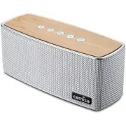Bluetooth Speakers, 20W Loud Wood Home Audio Outdoor Portable Wireless Silver