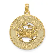 14k Yellow Gold ANNAPOLIS MD Crab Charm