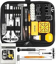 [BYNIIUR] Watch Repair Tool Kit, Watch Band Link Tool Set Watch Case Opener Spring Bar with Carrying Bag, Replace Watch Battery Helper Multi Functional Tools with User Manual for Beginner
