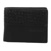 Pierre Cardin Mens Woven Embossed Leather Tri-Fold Wallet