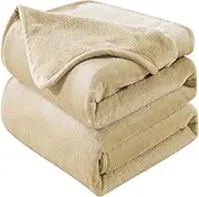Soft King Size Blanket for All Season Warm Fuzzy Microplush Lightweight Thermal Fleece Summer Autumn Fall Winter Spring Blankets for King Calking Bed Couch Sofa,90x108 Inches,Khaki