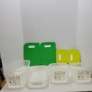 New 4 Piece Set: Tupperware Fridgesmart Refrigerator Containers Yellow Green