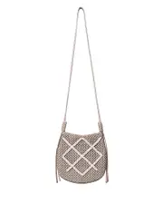 Callista Messenger Latte Raffia & Leather