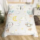 Balloon Duvet Cover Set King Size,Cartoon Red Panda Bear Cute Animals Bedding