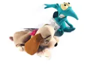 VTG NWT The Disney Store Hercules Panic Bag Beanie Plush 5" & Lady 8" Plush
