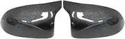 Auto Car Rear View Side Mirror Cover Trim Compatible With BMW F25 X3 F26 X4 F15 X5 F16 X6 2014 2015-2018 Bright Black Carbon Fiber Style(Carbon fiber pattern)