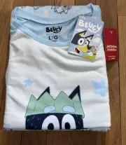 NWT Men’s Size Large (L) Bluey Pajama Set Fleece Pants Long Sleeve Dad Bandit