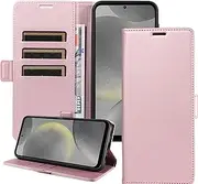 [YocoverTech] Compatible with Samsung A15 5G Case,PU Leather Kickstand Feature Folio Flip Cover with[Card Slots][Note Pockets] for Galaxy A15 5G Wallet Case-Rose Gold