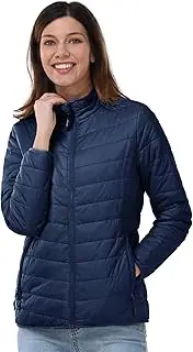 [Outdoor Ventures] Women's Quilted Jacket Lightweight Warm Packable Transition Jacket Buffer Jacket for Women Lined Soft Quilted Coat for Leisure Hiking Travel Outdoor