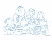 Family Guy "Star Wars" Convention Original Sketch by Animator - Art Drawing