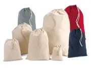 Westford Mill BEIGE RED BLUE or BLACK Cotton Stuff Bag Gym Sack - 5 Sizes