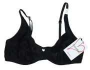 Calvin Klein 32C Underwire Limited Edition I Love You Women's Demi Bra NWT Black