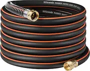 50FT x 5/8" Garden Hose, Heav Duty Rubber Garden Water Hose, 300 PSI Working, 1000 PSI Burst, Swivel Handle with Stainless Steel Ring, 5-Layer Braided, All-Weather Outdoor Use, BG50GH06