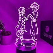 JoyLamp Ladybug and Cat Noir from Miraculous - Official x Miraculous Collection - 16 Colors + Remote Control - Miraculous 3D Lamp