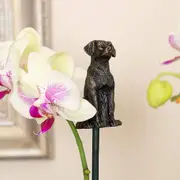 Jardinopia - Antique Bronze Labrador, Stake Topper, Polyresin