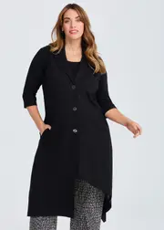 [TS] Taking Shape Long Bamboo Ponte Vest Size 16 in Black - Plus Size Women's Clothing Black