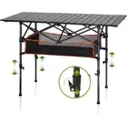 Folding Camping Table, Portable Aluminum Roll-up Picnic Backpacking Bar table