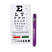 Medical Diagnostic Nurse Penlight Purple + Snellen Eye Sight Exam Chart