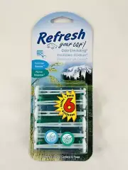 Refresh Your Car! 6 Pack Vent Stick Summer Breeze / Alpine Meadow Eliminate Odor