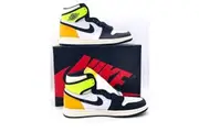Nike Air Jordan 1 Retro High OG Volt Gold 555088118 Size 9 US Mens Athletic Shoe