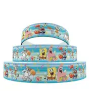 Spongebob Squarepants Cartoon Characters 1" Wide Repeat Ribbon Sold in Yards