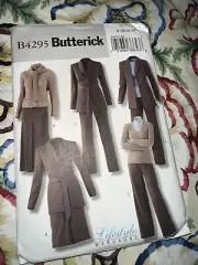 New Vtg Butterick B4295 Easy Pattern Jacket Front Pleat Skirt Pants 8 10 12 14