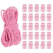 10 Yard Elastic Bungee Cord & Single Hole Cord Lock, Pink 2 Pack