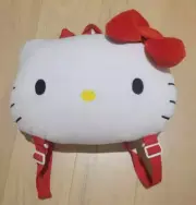 Sanrio Hello Kitty Head Shaped Plush Backpack 10x13", Hello Kitty Red Bow Plush