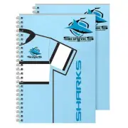 Cronulla Sharks NRL SET OF 2 Notebooks A5 120 Page Notebook Notepad School Gift