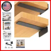 8 Inch Real Hidden Floating Shelf Brackets - 6 Pack Black Metal Brackets