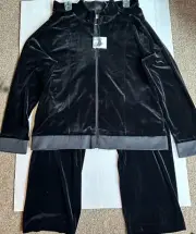 Vintage JACLYN SMITH Black Holiday Velour Jacket (L) NWT & Pants(M) NWOT Set