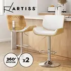 Artiss Bar Stools Kitchen Stool Chairs Metal Barstool Dining Chair Swivel White