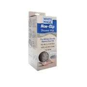 White Magic Shower Floor Mat Square Fast Drying Non-Slip Rug Platinum 53x53cm