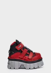 [New Rock] Red M-285-S39 Ankle Boots
