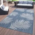 Rugshop Out Door Rugs Palm Leaves Textured Flat Weave Indoor Outdoor Rugs Blue