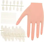 SOESFOUFU Manicure Practice Hand with Nail Tips Realistic Prosthetic Nail Hand for Beginners Bendable Mannequin Hands