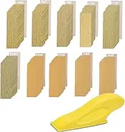 Micro Sander Kit 100pcs Detail Sander Refills Micro Finishing Sander Paper Micro Zip Finger Sander Hand Sanding Block for Small Projects Dry Hook & Loop Alumina for Polishing SH0015