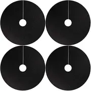4pcs Tree Ring Mulch Mat, 82cm Reusable Non-Woven Tree Mulch Ring, Weed Barrier Landscape Fabric, Thickened Tree Protector Mat for Gardening Black