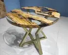 EPOXY CLEAR & CUSTOM WOOD COFFEE TABLE, CENTER TABLE, DINING TABLE With Legs